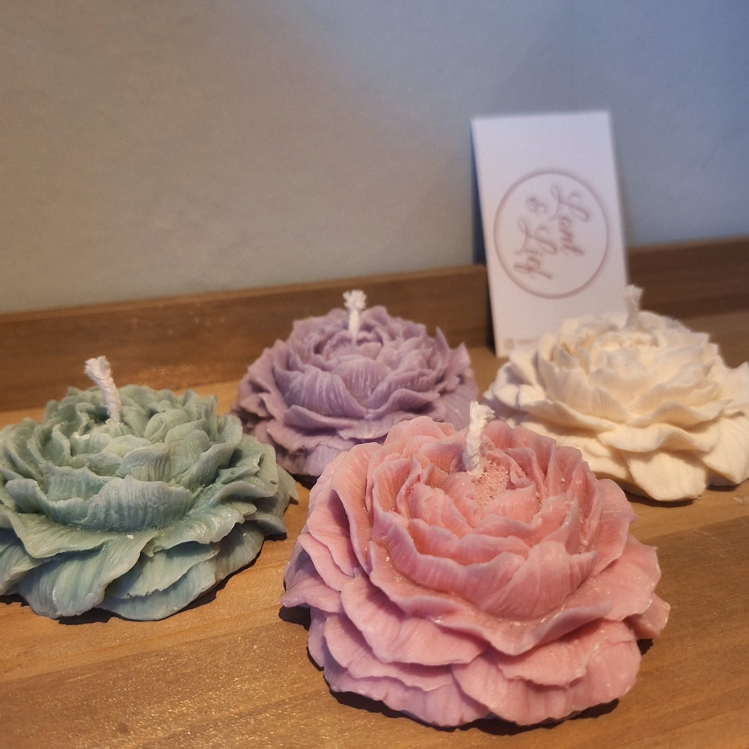 Pioen Roosjes Kaars - Afbeelding 2