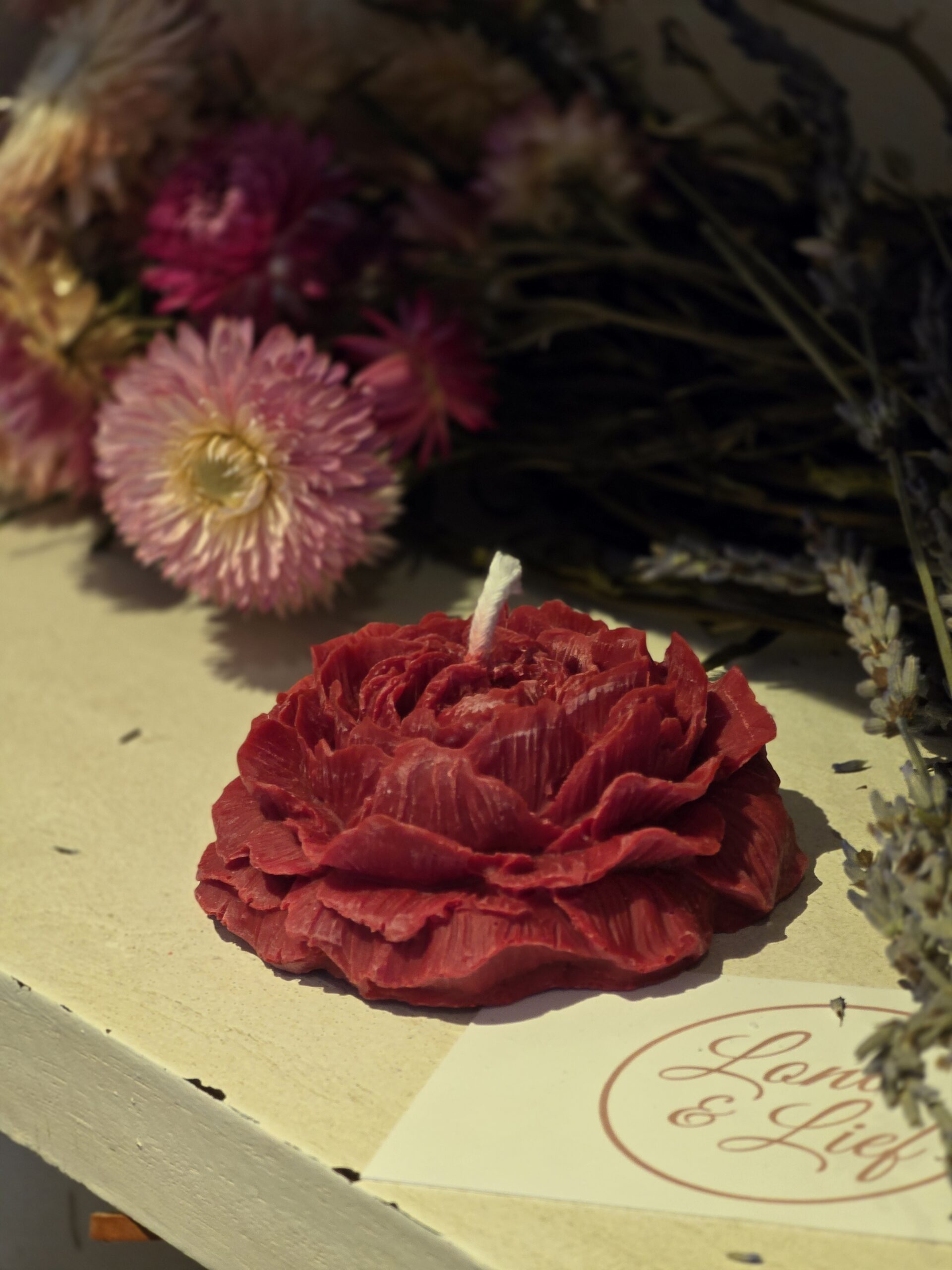 Pioen Roosjes Kaars - Afbeelding 4